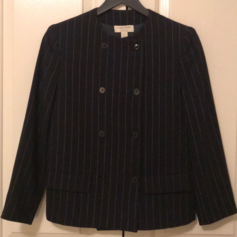 Calvin Klein navy wool suit